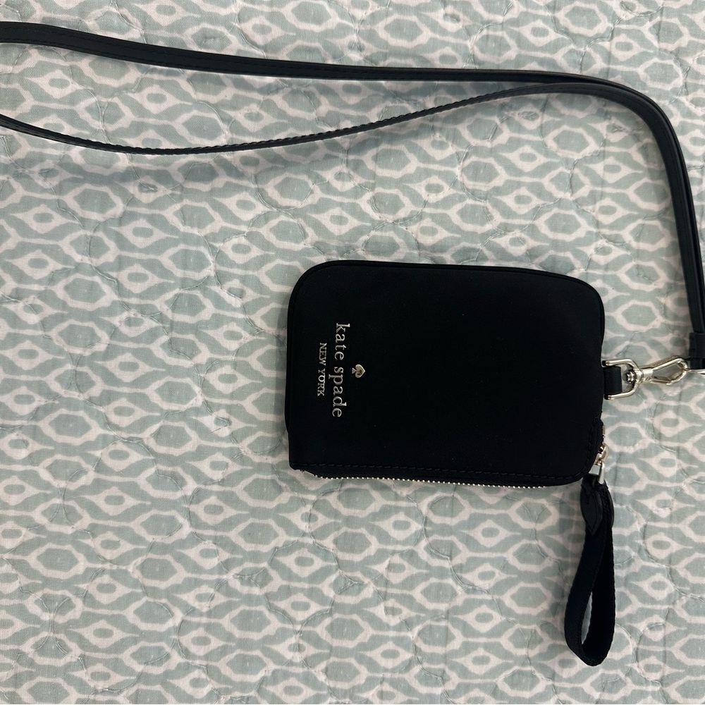 Kate Spade Black Chelsea Card Wallet w/ Lanyard NWOT